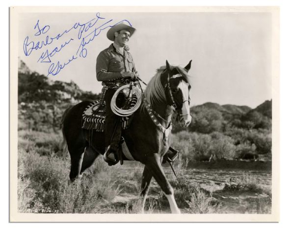 Gene Autry Signed 10'' x 8'' Photo