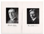 Inaugural Program for Woodrow Wilson -- 5 March 1917, One Month Before Wilson Asked Congress to Declare War Against Germany