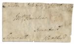 Prime Minister Henry Addington, Viscount Sidmouth Free Frank Signed Sidmouth -- 1821 -- 6.5 x 3.5 -- Foxing & Moisture Exposure -- Good