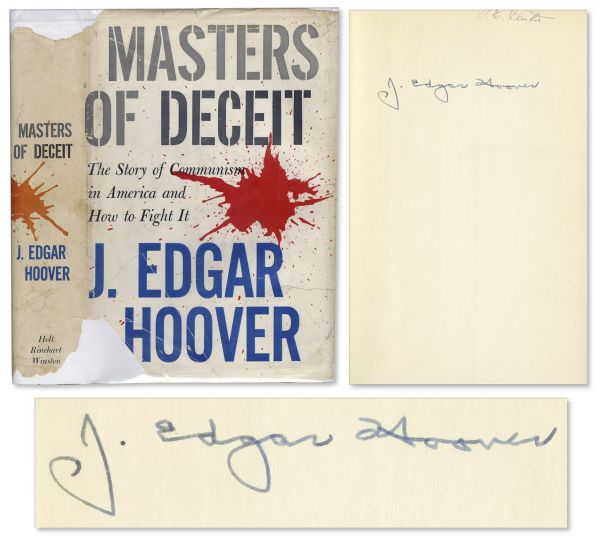J. Edgar Hoover Signs His ''Masters of Deceit''