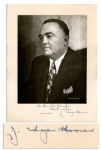 Longtime FBI Director J. Edgar Hoover Signed 6.75 x 8.5 Matte Photo -- Matted to 11 x 9 Cardstock -- To Harold Krevolin / Best wishes / 6.3.52  J. Edgar Hoover -- Near Fine