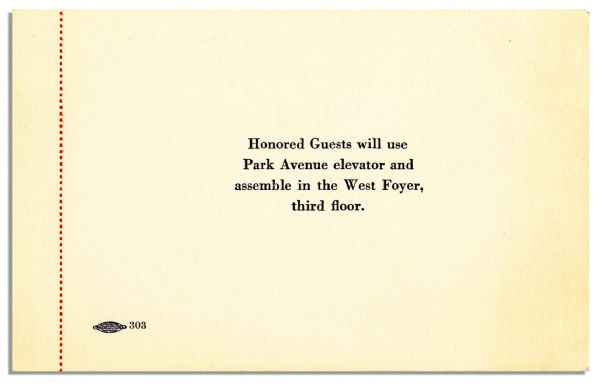 United Nations 1949 Dinner Invitation -- in New York City for the Start of the General Assembly's Fourth Session