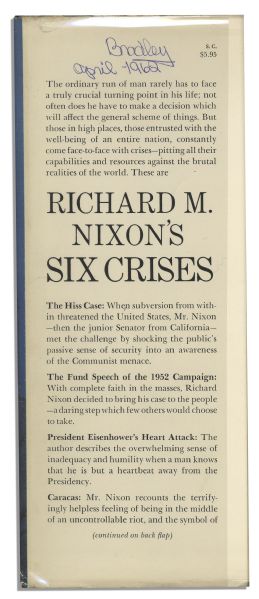 Richard Nixon Signed First Edition of His Book ''Six Crises''