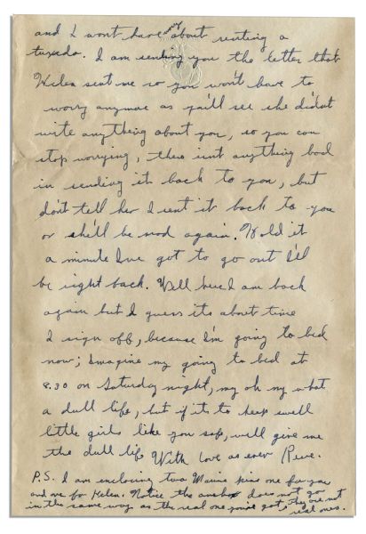 Iwo Jima ''Flag Raiser'' Rene Gagnon 1943 Autograph Letter Signed -- ''...enclosing two Marine pins...Notice the anchor does not go in the same way as the real one you've got...''