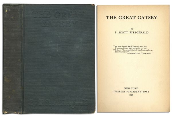 First Printing of F. Scott Fitzgerald's Literary Classic, ''The Great Gatsby''