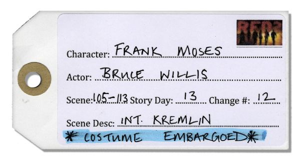 Bruce Willis Screen-Worn Custom Dress Shirt From ''Red 2''