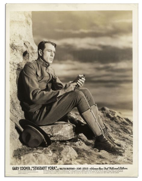 8'' x 10'' Publicity Photo of Gary Cooper in His Oscar-Winning Role in the 1941 Biopic ''Sergeant York''