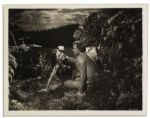 Johnny Weissmuller 10'' x 8'' Photo Signed as Tarzan