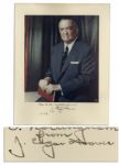 J. Edgar Hoover Signed Photo Display