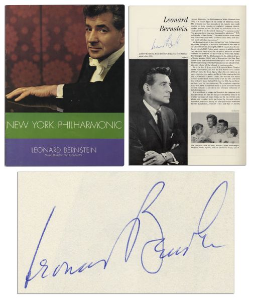 Leonard Bernstein Signed Philharmonic Program