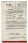 Mary Astor Divorce Certificate From Her Marriage to Thomas Gordon Wheelock