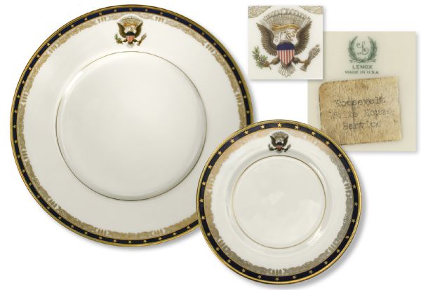 President Franklin D. Roosevelt Official White House China -- Dinner Plate & Saucer -- Fine