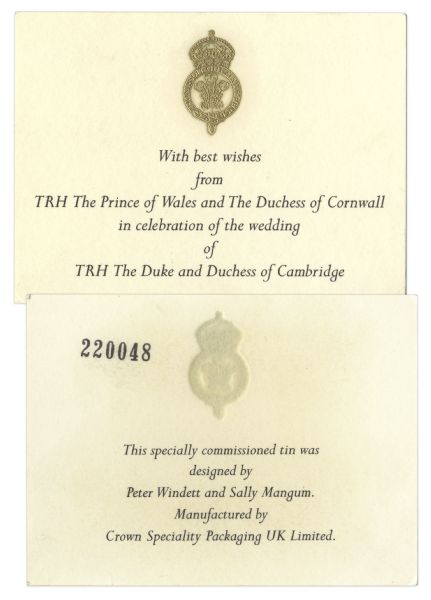Prince William & Princess Kate Wedding Cake Slice -- Housed in Beautiful Commemorative Tin
