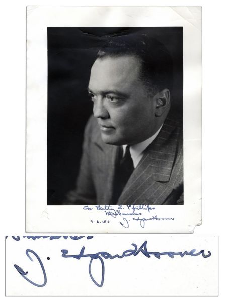 J. Edgar Hoover 1950 Signed Photo