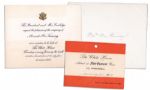 Invitation to The Coolidge White House & Pass for Parking -- 1924