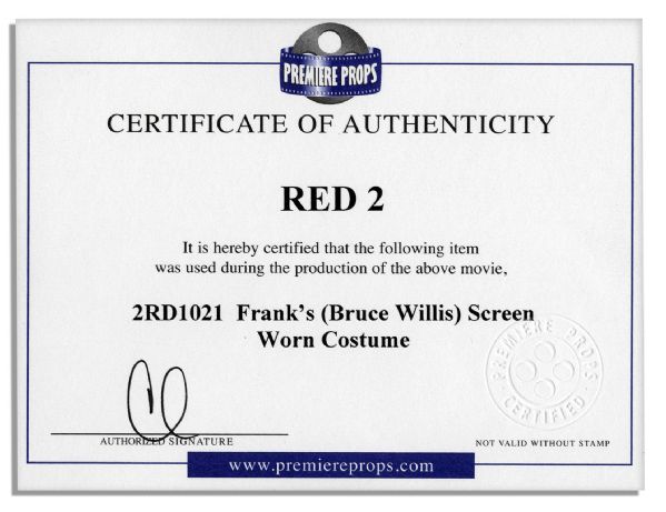 Bruce Willis Screen-Worn Hero Shirt From ''Red 2''
