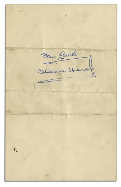 Stan Laurel & Oliver Hardy's Autographs
