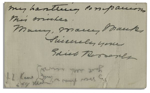 Edith Roosevelt Autograph Note Signed to Scribner's Editor Will David Howe