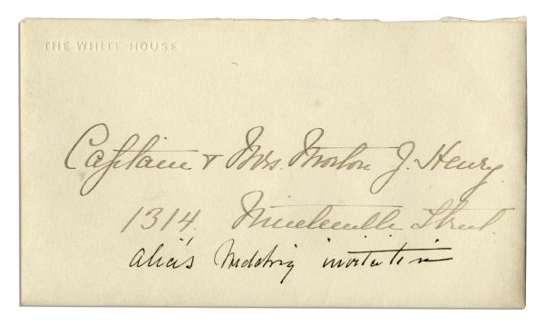 Theodore Roosevelt White House Invitation From 1906 -- Roosevelt's Daughter's Wedding