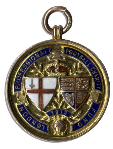 London Football Association Gold Medal Won by Edwin J. Revill of the Queens Park Rangers in 1912 at a Charity Cup