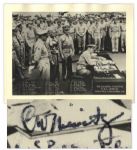 WWII Admiral Chester Nimitz Signed Photograph -- Showing Nimitz Signing the Japanese Surrender Aboard the USS Missouri