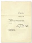 General Douglas MacArthur Typed Letter Signed -- ''...Thank you so much for your birthday greeting. I appreciate it deeply. It made my day a brighter one, indeed...''
