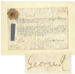 King George I Signed Appointment Concerning The Famous Regiment of Invalids -- From 1719 -- With JSA COA