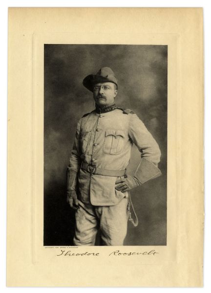 Theodore Roosevelt Signed Photograph -- In His Rough Riders Uniform