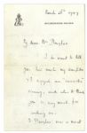 Queen Mother Autograph Letter Signed From Buckingham Palace in 1949 -- ''...I feel all the better for my first outing since the King had his operation...'' -- Also With Envelope Initialed by Her