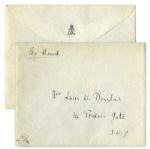 Queen Mother Autograph Letter Signed From Buckingham Palace in 1949 -- ''...I feel all the better for my first outing since the King had his operation...'' -- Also With Envelope Initialed by Her