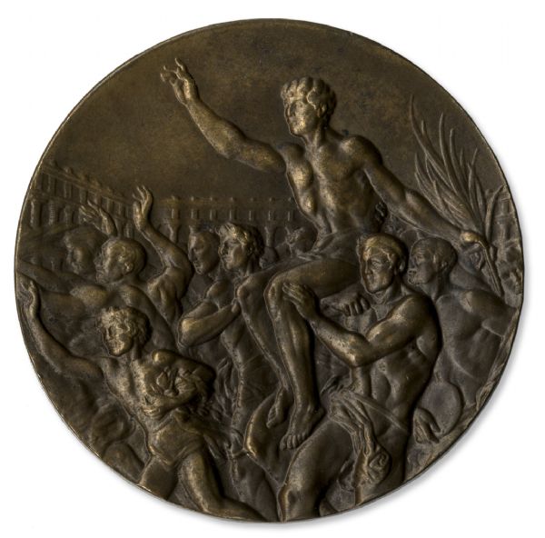 Bronze Olympic Medal From the 1956 Summer Olympics, Held in Melbourne, Australia -- Won by Member of Bulgarian Soccer Team -- Also With Olympic Badge