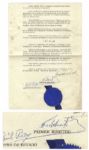Rare Fidel Castro Document Signed as Cubas Prime Minister in 1959, the Year of the Liberation