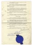Rare Fidel Castro Document Signed as Cuba's Prime Minister in 1959, the ''Year of the Liberation''