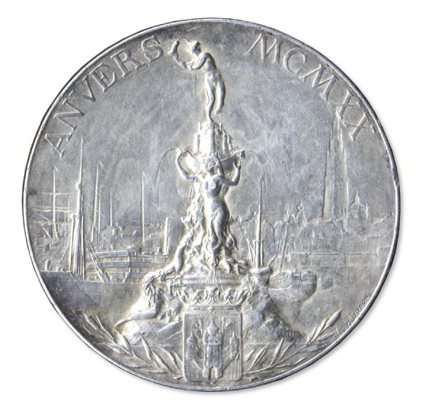 Silver Olympic Medal From the 1920 Summer Olympics, Held in Antwerp, Belgium
