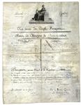 Napoleon Bonaparte Document Signed as First Consul -- With Napoleon's Personal Vignette to Top -- Countersigned by Lazare Carnot, ''Organizer of Victory'' of the French Revolution