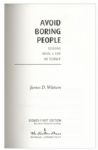 James D. Watson ''Avoid Boring People''  Signed Book -- Bound in Leather With 22kt Gold Detailing