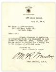 Letter Signed by Rear Admiral Cameron McRae Winslow on U.S.S. Louisiana Cardstock -- ...due to the stress of official work...