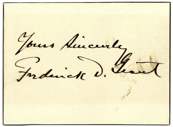 Signature of General Frederick Dent Grant, Son of President Ulysses S. Grant