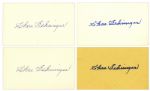 Hall of Famer Charlie Gehringer Signed Cards -- Four Cards in Total