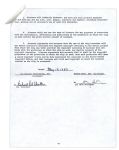 Red Skelton Twice-Signed Contract -- Pertains to Clips of His Show Used in ''Gremlins''