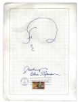 Gloria Swanson Signed & Hand-Drawn Self Portrait