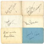 Autograph Book Signed by 45 Hollywood Stars Including, Carl ''Alfalfa'' Switzer, Bob Hope, Edward G. Robinson, Esther Williams, Dorothy Lamour, Jack Haley, Phil Harris & More