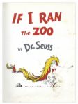 Dr. Seuss ''If I Ran The Zoo'' Early 1950 Edition