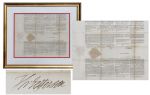 Thomas Jefferson Four-Language Ships Paper Signed as President -- Countersigned by James Madison as Secretary of State