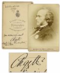 8th Duke of Argyll, George Campell Vintage Cabinet Photo Signed -- 19th Century Opponent of Charles Darwin
