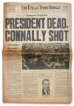 Late Edition of the 22 November 1963 Dallas Times Herald Announcing Assassination of JFK -- PRESIDENT DEAD / CONNALLY SHOT