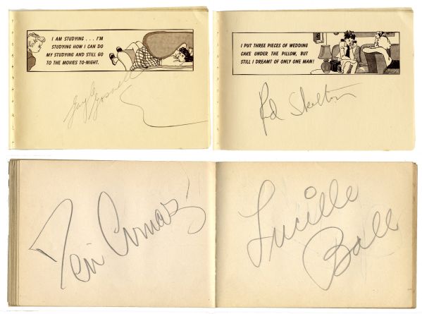 Two 1940's Autograph Books With 35+ Celebrities -- Including Lucille Ball, Desi Arnaz, Roy Rogers, Betty Grable & More