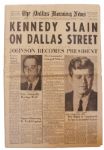 Dallas Newspaper Reporting the Assassination of JFK