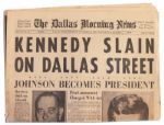 Dallas Newspaper Reporting the Assassination of JFK