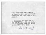 Richard Nixon Bookplate Signed & Inscribed in His Hand -- Bookplate Made for His Autobiography ''Memoirs''